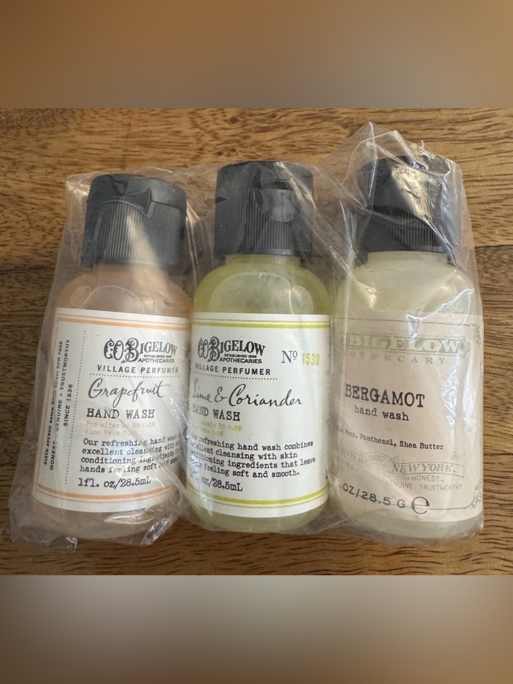 C.O. Bigelow Apothecaries Hand Wash Travel Size Set Grapefruit Bergamot Lime